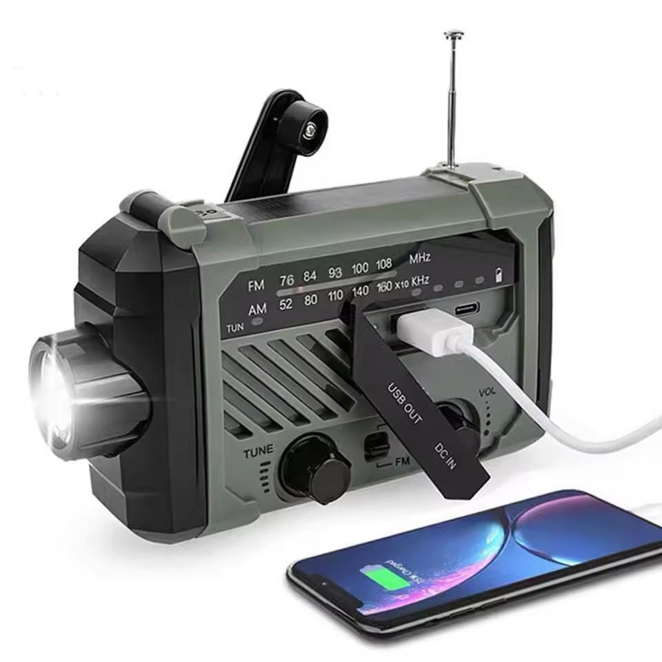 Usb Charger Dynamo - Emergency Solar Radio with Handle, Portable