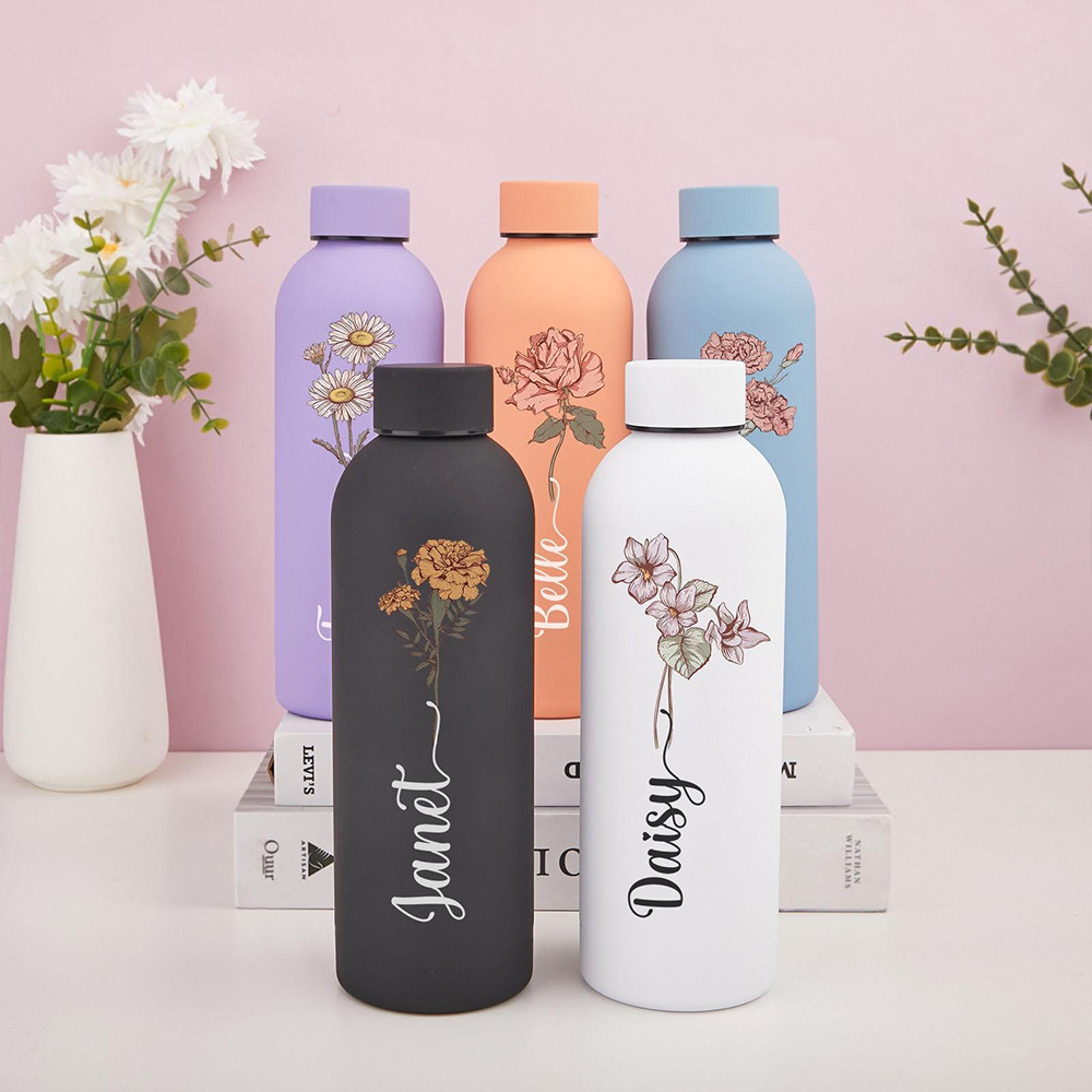 Customized Floral Water Bottle - Commuting By Bike 评论和价格