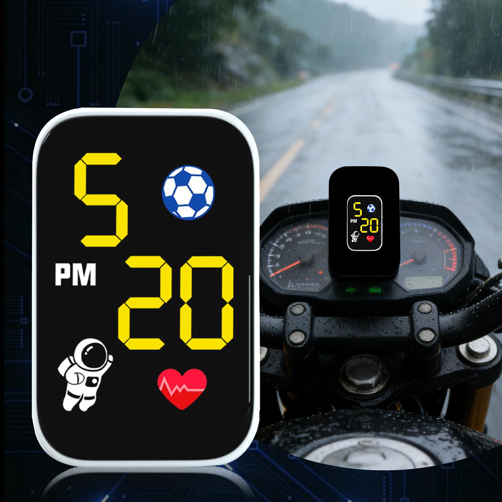 Motorbike Digital Clock Small  - Cycling In City 评论和价格