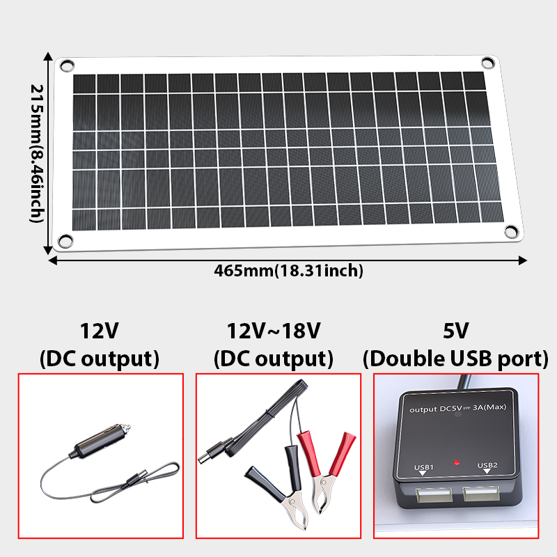 1000W Solar Panel Kit 12V with - Usb Charger Dynamo 评论和价格